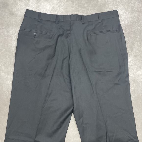 New Jos A Bank Signature Mens 40x36 No Hem Black Wool Dress Pants Pleated Front - Picture 4 of 8